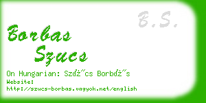 borbas szucs business card